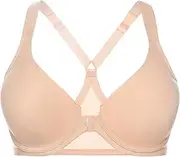 [MELENECA] Women's Racerback Front Closure Bras Plunge Unlined Full Coverage Seamless Underwire Bra