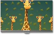 [LKHDS] Slim Aluminum Alloy Business Card Holder Cartoon Giraffe Pocket Business Card Case Portable Business Card Wallet Business Card Holders Handheld Card Box for Women Men, style, One size, Style