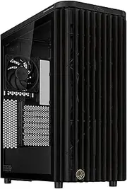 ASUS ProArt PA401 Wood Edition, PC ATX Medium Tower Chassis, Wood Front Panel, Tempered Glass Side Panel, 2 160mm Fans with Ring Blades, Button Lock