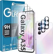 【3+2 Pack】T Tersely 3 Pack Screen Protector for Samsung Galaxy A35 5G with 2 Pack Camera Lens Protector, Tempered Glass Film, 9H Hardness, Shatterproof Anti-Scratch Film Screen Protector