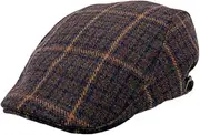 [WITHMOONS] Houndstooth Plaid Check Pattern Newsboy Hat Wool Adjustable Flat Cap LD31461
