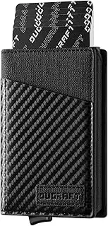 [DUGRAFT] Card Holder Wallet with ID Window, Mens RFID Blocking Minimalist Slim Pop-Up Wallet Aluminum Metal Credit Card Case, Holds 10 Cards