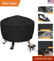 Round Waterproof Fire Pit Cover for 30 inch Gas Fire Bowl Outdoor Heavy Duty PVC