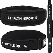 Stealth Sports 4-inch Weight Lifting Belt Self Locking Gym Belt Back Support Weightlifting Belt for Men Women Workout Belt Deadlift Squats Olympic Bodybuilding Strength Training Belt