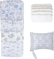 Bvizyelck Reusable Cloth Diapers,Adjustable Reusable Baby Cloth Diapers | Absorbent & Breathable Liners, 4 Inserts & 1 Wet Bag, Prevents Staining