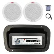 Pyle Marine CD Radio, Adapter,Spa Bezel, Ant, Wire, 2x 6.5'' 400W White Speaker