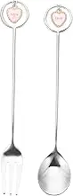HOLIDYOYO 1 Set Heart Shaped Set Dessert Utensils for Ice and Cake for Parties Weddings and Family Gatherings