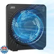 JRD 13inch Box Fan with Robust Airflow, Cooling Desk Fan with Digital Touch C