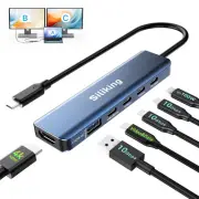 USB C Docking Station Dual Monitor 4K@60Hz HDMI, USB C Video Output Hub with ...