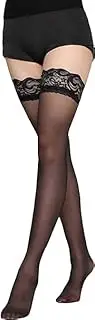 [Generic] Women's Sheer Mesh Lace Top Thin Thigh High Stockings Over the Knee Socks