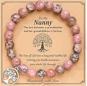 [Aunis] Grandma Gifts From Grandchildren Tree of Life Natural Stone Bracelet Thank You Gifts Birthday Christmas