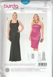 Burda Sewing Pattern 6547 Formal Evening Gown & Cocktail Dress Sz 18-28
