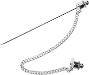 [LIGIGWASH] Fashionable Tie Zier Brooch Pin Chain Men's Decorative Collar Pin for Groom