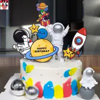 在飛比找蝦皮購物優惠-【貝迪】宇航員蛋糕裝飾航天火箭擺件太空主題男孩網紅兒童生日甜