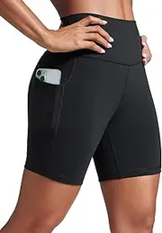[CRZ YOGA] Women Butterbreeze Athletic Biker Shorts with Pockets 6'' - Workout Gym Running Volleyball Yoga High Waist Shorts