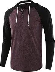 [JEShifangjiusu] Men'S Hoodie Long Sleeve Sweatshirt Hiking Running Workout T-Shirts Fashion Athletic Solid Color Pullover Top