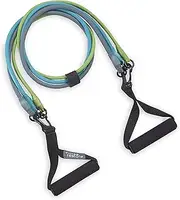 Gaiam Restore 3-in-1 Resistance Band Kit - Exercise Cord with Comfort-Grip Foam Handles and Easy-Adjust Interchangeable Strength Bands for High Intensity Training - Light, Medium, and Heavy Resistance