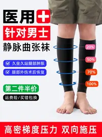 在飛比找樂天市場購物網優惠-醫用靜脈曲張彈力男士大碼醫療型治療預防止護腿男款一二級壓力襪