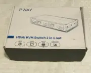 PWAY HDMI KVM Switch 2 In 1 Out PW-S7206H Box Hub