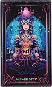 Iouyjiu 78 Pieces Tarot Cards, Neon Oracle Tarot Deck, English Version Tarot, Fortune Telling Cards for Both Beginners and Experienced Readers