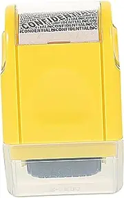 Parliky Express Applicator Date Wax Seal Stamp Kit Convenient Stamp Roller Multi-Function Id Stamp Identity Roller Ink Stamps Mail Portable Confidential Stamp Custom Stamp Plastic Yellow