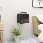 NNEVL Bedside Cabinet High Gloss Black 30.5x30x30 cm Chipboard