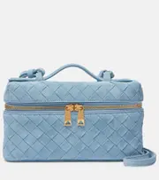[Bottega Veneta] Bottega Veneta Bang Bang Intrecciato suede vanity bag One Size blue