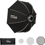 Triopo Octagonal Portable Softbox Bowens Mount Softbox: Quick Setup with Foldable Design, Compatibility for Bowens Continuous Lights (K3-65 / 65 cm/25.6 inches)