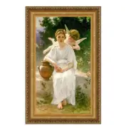 Design Toscano Whisperings of Love Framed Canvas Replica Painting: Small