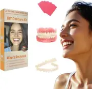 Denture Do it Yourself Full Set of Top and Bottom Fake Teeth for Perfect Smile