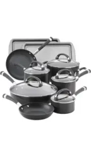 Circulon Espresso Hard Anodized Nonstick Cookware Set/Pots and Pans Set, 18
