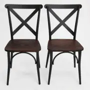Crossback Elm Chair x2