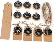 GOOHOCHY 12pcs Portable Compass Party Pendant with Compass Pocket Compass Props Mini Travel