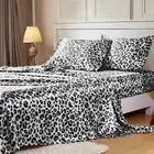 Satin Sheets with Elastic Corner Straps, King Size Sheets Set, 4 Pcs Silky Beddi