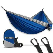 Camping Hammock - Hammock - Camping Gear - 2 Person Hammock - Blue / Gray
