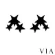 【VIA】白鋼耳釘 白鋼耳環 星空耳環/星空系列 三顆星星造型白鋼耳釘(黑色)