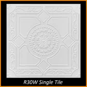 Décor Ceiling Tile R30a Foam Glue-Up 20x20 Pack of 8, White Satin Painted SALE
