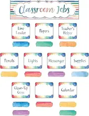 Watercolor Classroom Jobs Mini Bulletin Board