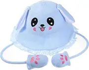 [Healeved] 1Pc Sun Hat with Cartoon Rabbit Ears Lightweight Windproof Summer Protection Hat for Boys Adorable Outdoor Cap for Beach Pool and Masquerade Parties Blue