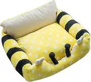 Pet Puppy Sofa House Bed Cotton Fossa Dog Cat Pet Bed/Unique Soft Warm Indoor/Yellow/Three Sizes (Size : 60x50cm)