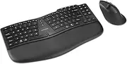 Kensington Pro Fit Ergo KM675 EQ Wireless Keyboard and Mouse, TKL Keyboard, Rechargeable Split Keyboard Ergonomic, Bluetooth & 2.4GHz up to 3 Device Connection, Programmable Keys, Black, K75492US