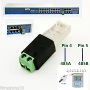 RJ45 Male to Screw Terminal Adaptor RJ45 to 485 2 Pin (4 5P) Splitter CCTV DVR