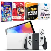 Nintendo Switch White OLED + Mario Rabbids Sparks of Hope + $20 eShop Gift Card