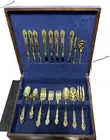 Flatware gold plated flatware Eight Place Setting ￼￼ 45 Pieces ￼