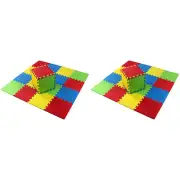 BalanceFrom 9 Color Extra Thick Interlocking Foam Exercise Play Mats (2 Pack)