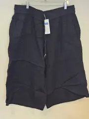 Xl Eileen Fisher Gauze Capri Wide Leg Culotte Black Organic Cotton New NWT $158