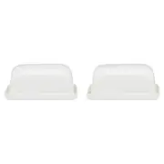 2PK Ecology Fine Bone China Canvas Butter Dish w/ Tray - White