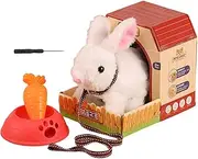 Walking Toy Dog, Electronic Animal for Kids, Battery Powered Realistic Dog Toy with Rope, Walking, Barking, Tail Wagging
