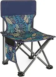 Camp Chair Outdoor Folding Chair with Side Pocket Lightweight Portable Folding Stool Fishing Chair Leisure Seat Stool for Hiking,Camping,Fishing,Garden,Beach Camping Chairs