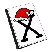 Letter X Christmas Hat Passport Holder Cover Case Red Santa Father Kids Alphabet
